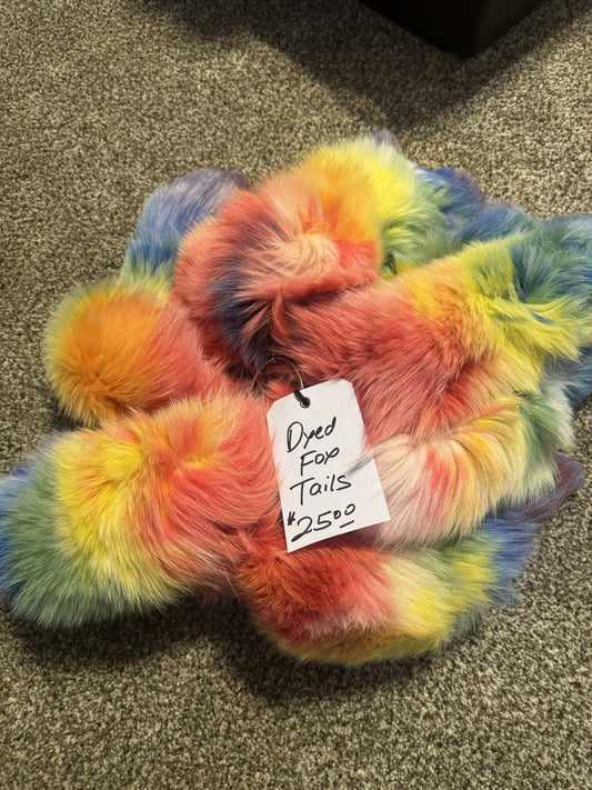 Rainbow Dyed Fox Tails
