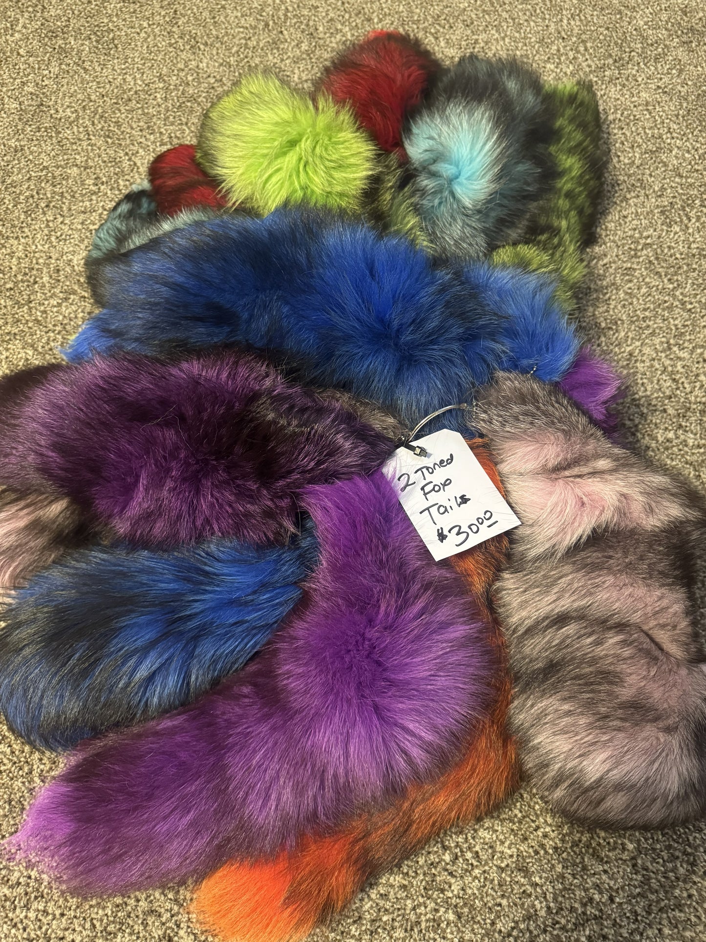 Two-Toned Dyed Fox Tails